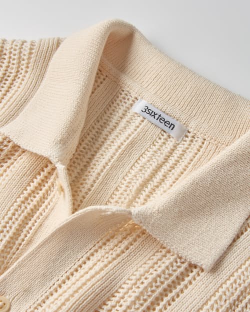 laydown detail image of Knit Mesh Short Sleeve Shirt