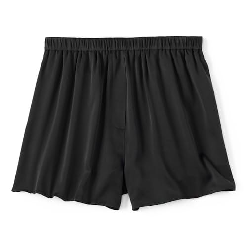 laydown image of Women's Washable Silk Relaxed Button Up Short Set