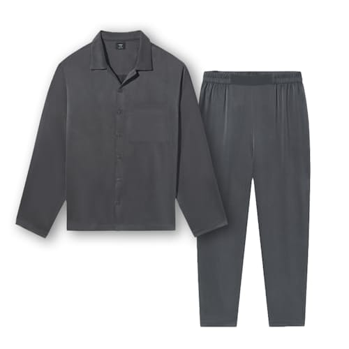 laydown image of Washable Silk Button Up Set