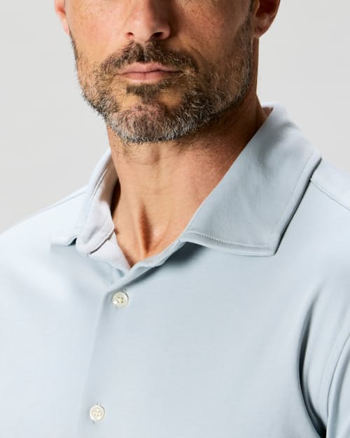 on model image of AloeKnit Long Sleeve Shirt