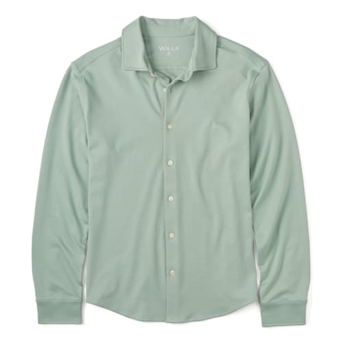 laydown image of AloeKnit Long Sleeve Shirt