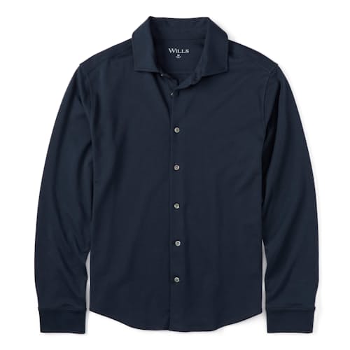 laydown image of AloeKnit Long Sleeve Shirt