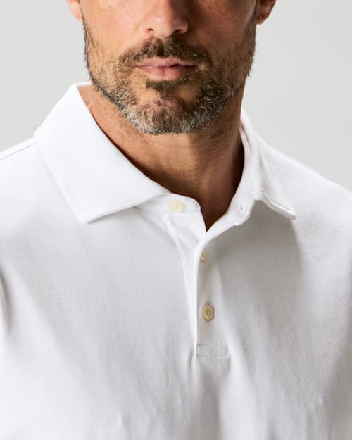 on model image of AloeKnit Polo Shirt