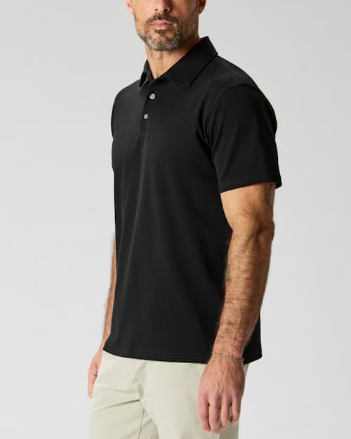 on model image of AloeKnit Polo Shirt