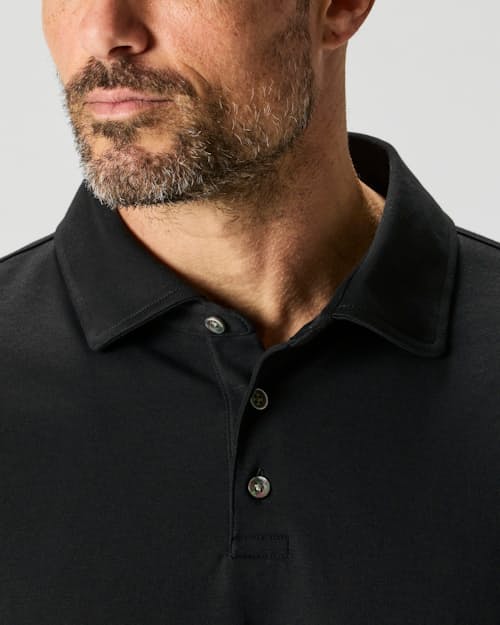 on model image of AloeKnit Polo Shirt