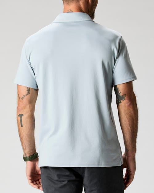 on model image of AloeKnit Polo Shirt