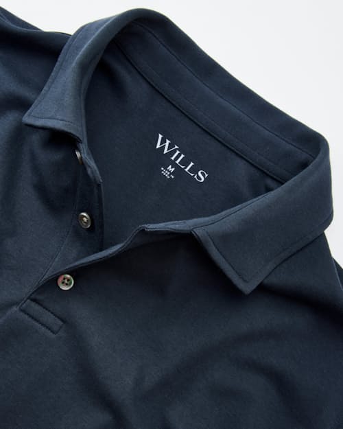 laydown detail image of AloeKnit Polo Shirt