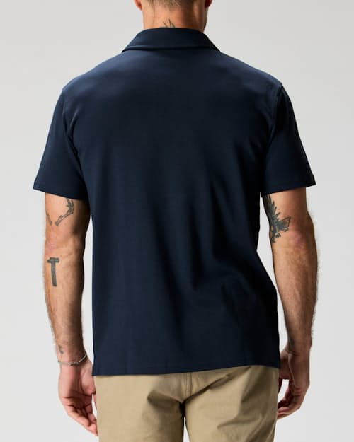 on model image of AloeKnit Polo Shirt