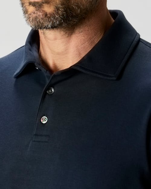 on model image of AloeKnit Polo Shirt
