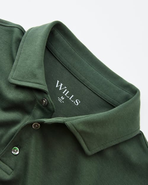 laydown detail image of AloeKnit Polo Shirt