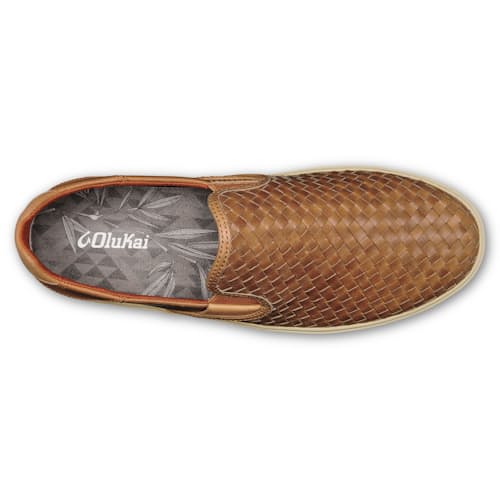 laydown image of Lae'ahi Lauhala Woven Leather Sneaker