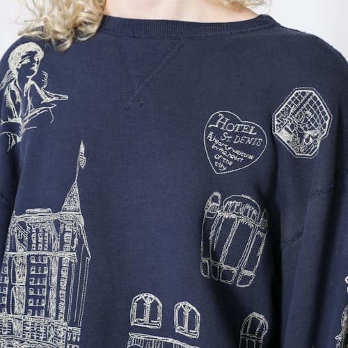on model image of Hotel Crewneck
