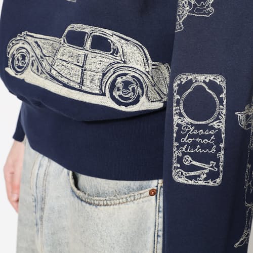on model image of Hotel Crewneck
