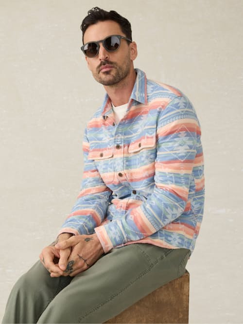 on model image of Doug Goodfeather Canyon Overshirt