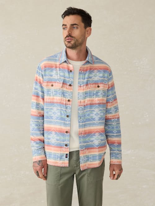 on model image of Doug Goodfeather Canyon Overshirt