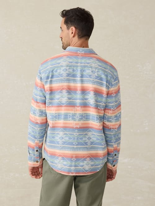 on model image of Doug Goodfeather Canyon Overshirt
