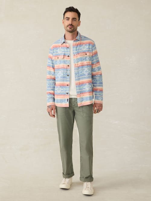 on model image of Doug Goodfeather Canyon Overshirt