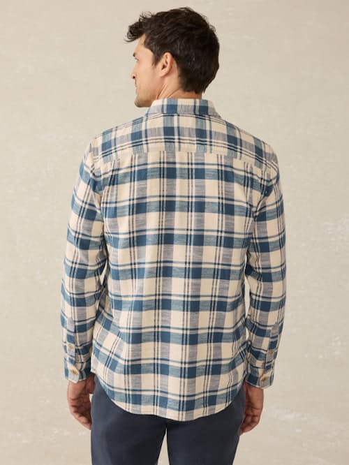 on model image of Mill Check Overshirt