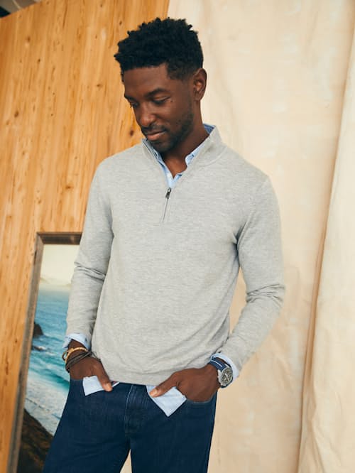 lifestyle image of Movement Quarter Zip Sweater