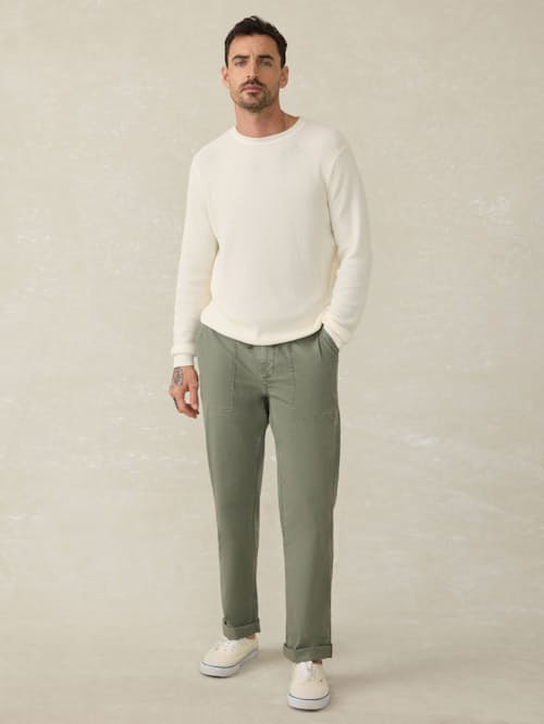 on model image of Sunwashed Crewneck Sweater