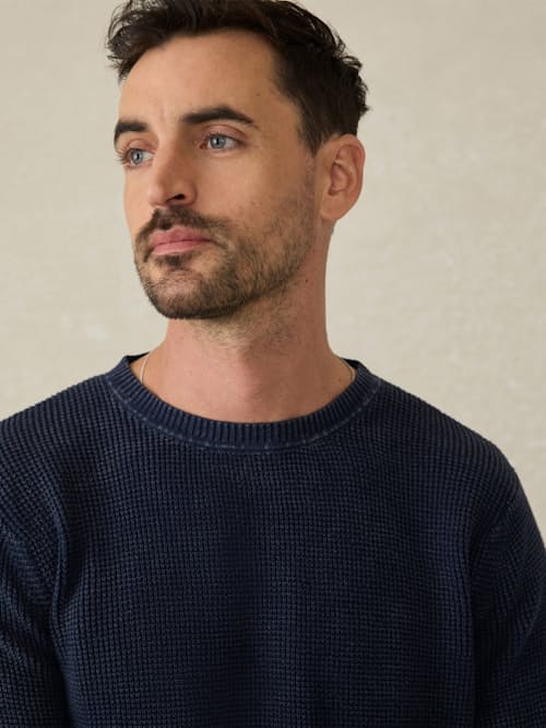 on model image of Sunwashed Crewneck Sweater