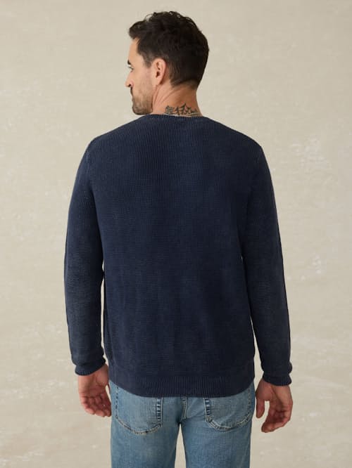 on model image of Sunwashed Crewneck Sweater