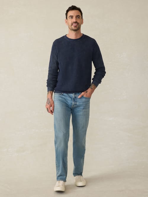 on model image of Sunwashed Crewneck Sweater