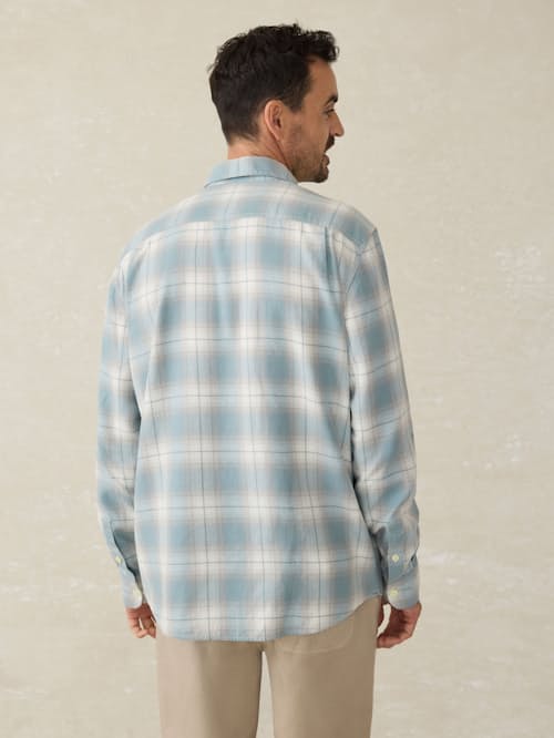 on model image of Tried and True Chambray Shirt