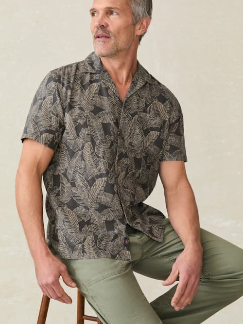 on model image of Breeze Camp Shirt