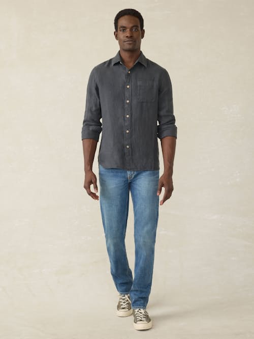 on model image of Laguna Linen Shirt