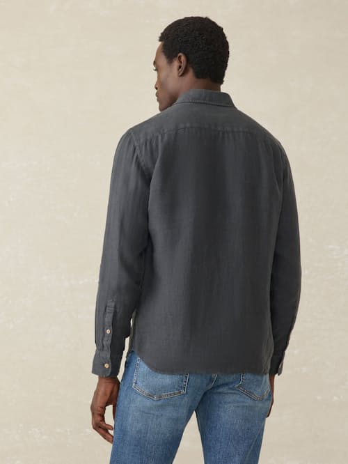 on model image of Laguna Linen Shirt