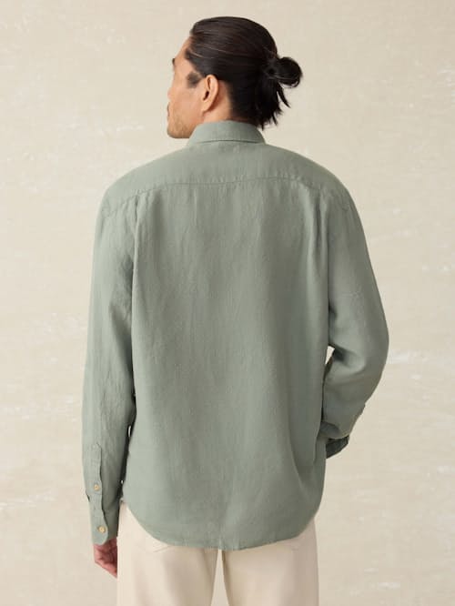 on model image of Laguna Linen Shirt