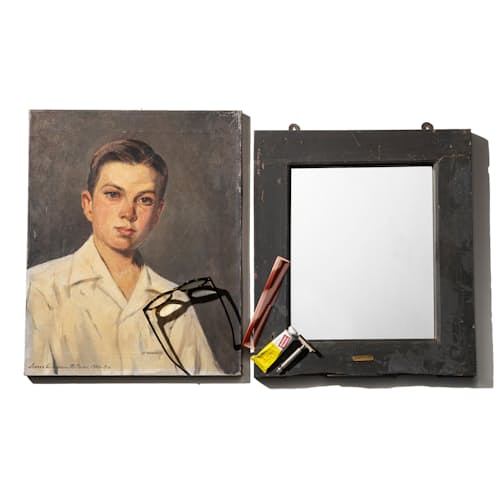 laydown image of Vintage Window Mirror