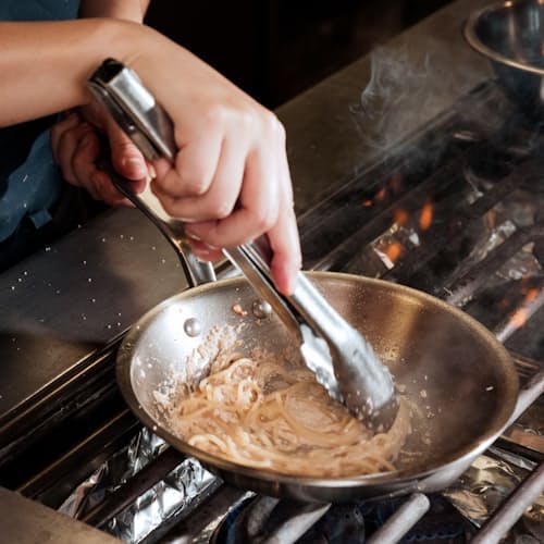 lifestyle image of 10" Stainless Clad Frying Pan