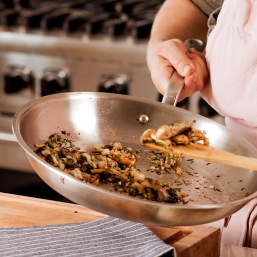 lifestyle image of 12" Stainless Clad Frying Pan