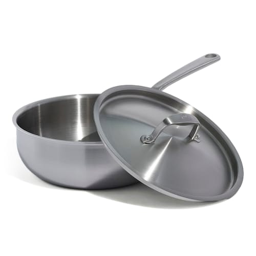laydown image of 3 Qt Stainless Clad Saucier