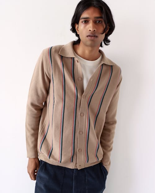 on model image of Zigger Longsleeve Cardigan
