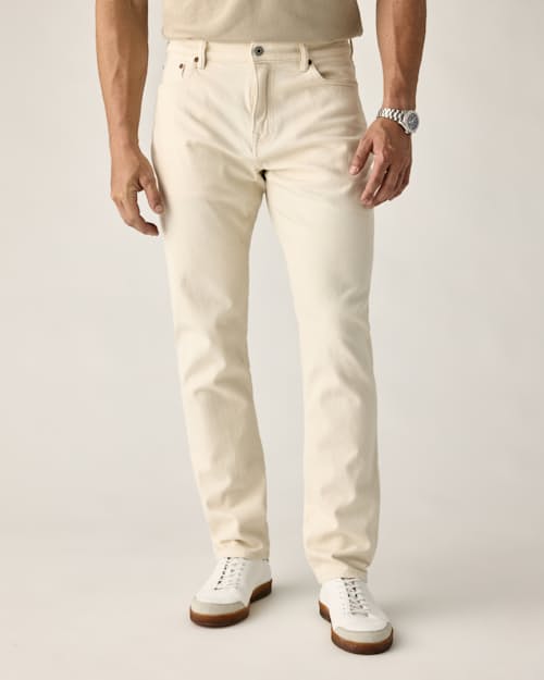 on model image of Stretch Selvedge Denim - HB Athletic Tapered