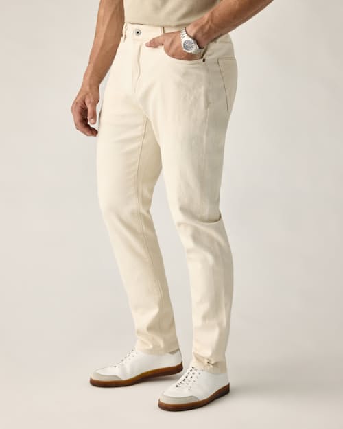 on model image of Stretch Selvedge Denim - HB Athletic Tapered