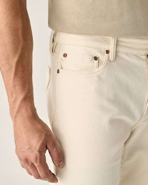 on model image of Stretch Selvedge Denim - HB Classic