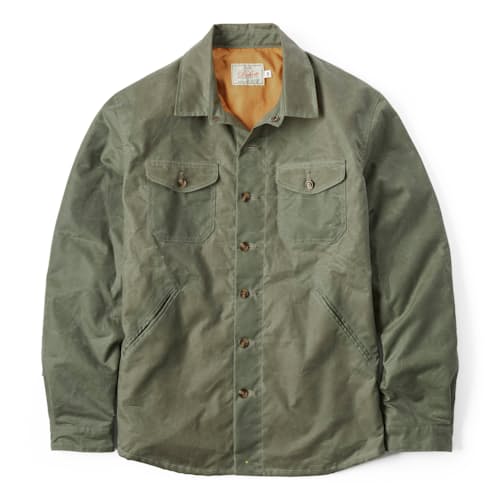 laydown image of Crissman Lightweight Waxed Overshirt