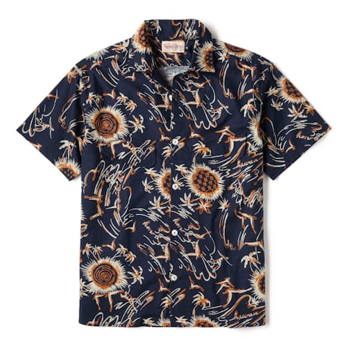 laydown image of Dean Aloha Camp Collar Shirt