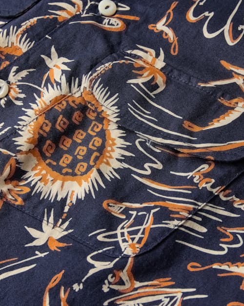 laydown detail image of Dean Aloha Camp Collar Shirt