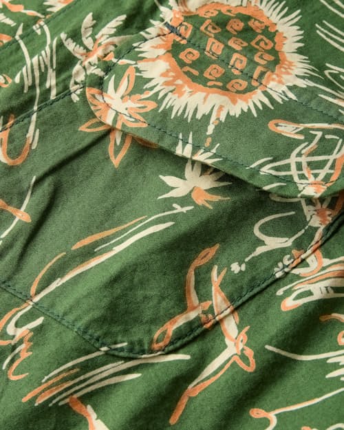laydown detail image of Dean Aloha Camp Collar Shirt