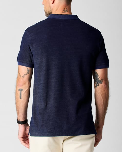 on model image of Pique Polo Shirt