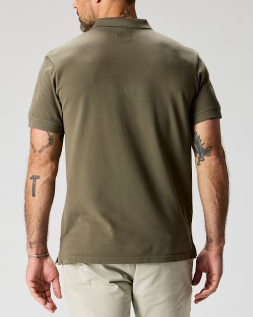 on model image of Pique Polo Shirt