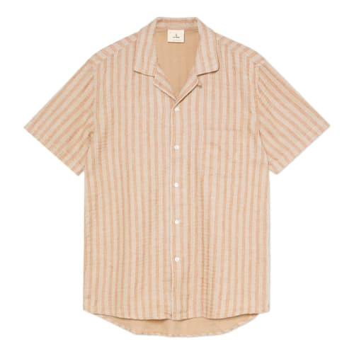laydown image of Silveira Camp Collar Linen Shirt