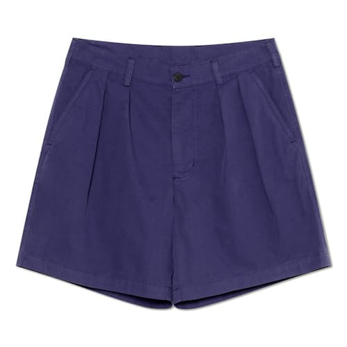 laydown image of Lapa Double Pleated Canvas Shorts