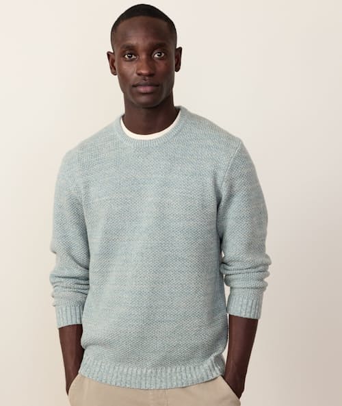 on model image of Marl Crew Sweater