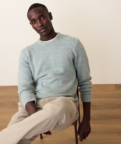 on model image of Marl Crew Sweater